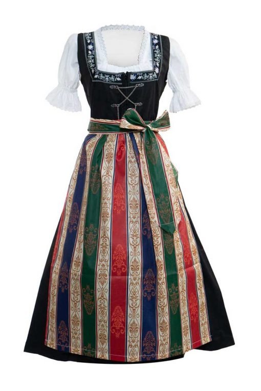 German maxi Dirndl long Anna in black