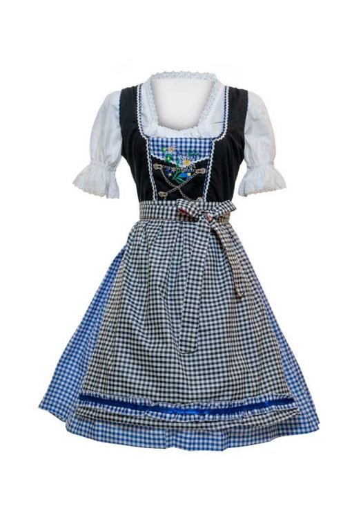 Traditional checked blue Dirndl dress