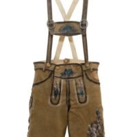 Dark Grey Embroidered Short Lederhosen