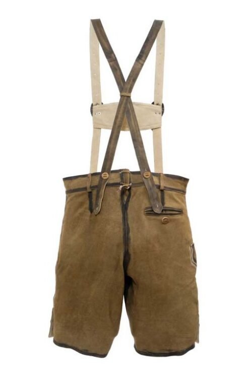 Premium Trachten Men’s Lederhosen Tannish Brown (Deer Skin) - Image 2