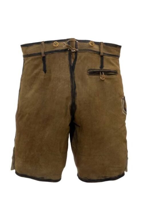 Dark Grey Embroidered Short Lederhosen