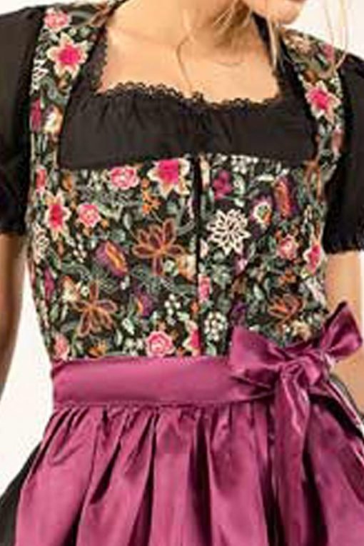 Spring Leonie Floral Purple Dirndl Dress - Image 5