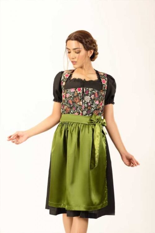 Spring Leonie Floral Green Dirndl Dress - Image 4