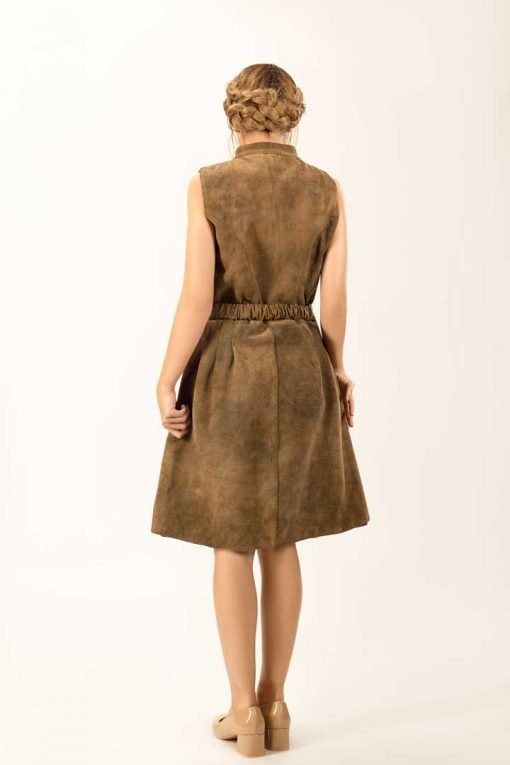 Modern Tracht leather dress Elisa in forest brown