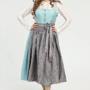 Dazzling turquoise German Dirndl midi dress