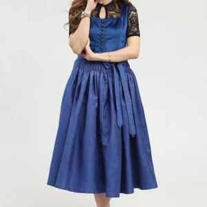 Blue midi Dirndl with velvet bodice