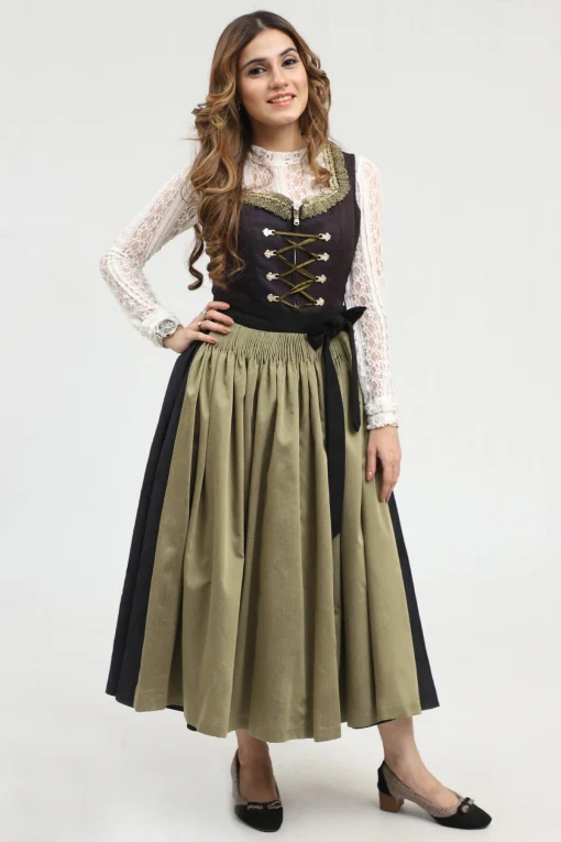 Sophisticated black Dirndl for a refined, classic Bavarian appearance.