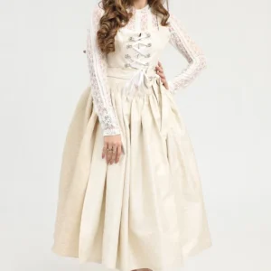 Elegant off-white Dirndl, traditional Bavarian attire