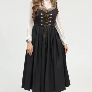 Radiant black Bavarian Dirndl attire