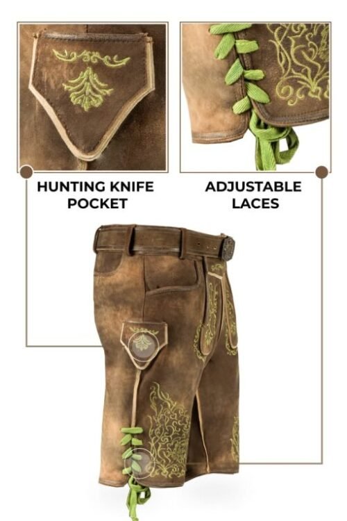 Vintage Gray Lederhosen for Men