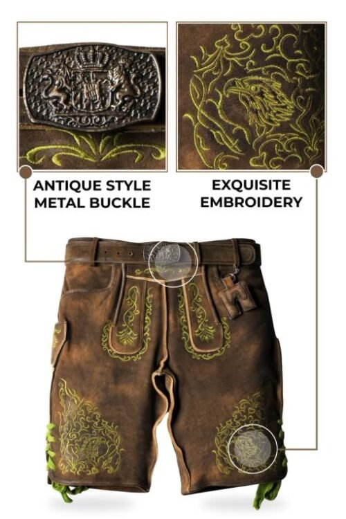 Vintage Gray Lederhosen for Men