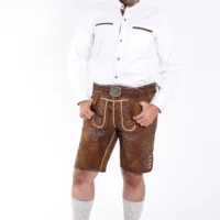 Genuine Hazelnut Brown Bavarian Lederhosen for Men