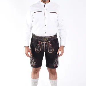 Traditional Embroidered German Leather Lederhosen