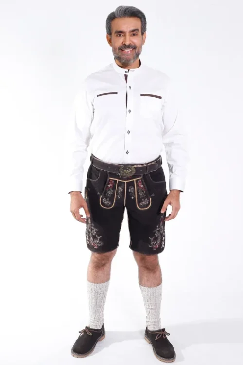 Traditional Embroidered German Leather Lederhosen
