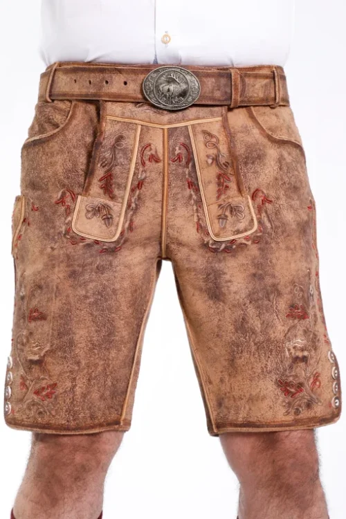 Traditional Lederhosen Men in Vintage Brown - Image 2