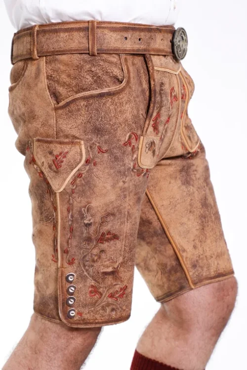 Traditional Lederhosen Men in Vintage Brown - Image 4
