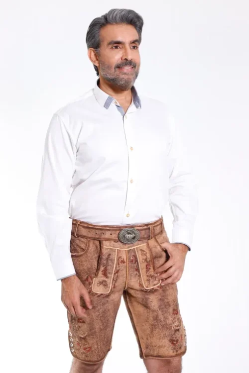 Traditional vintage brown lederhosen for men