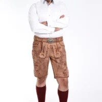 Traditional Lederhosen Men in Vintage Brown