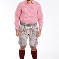 Traditional Lederhosen Men in Vintage Grey