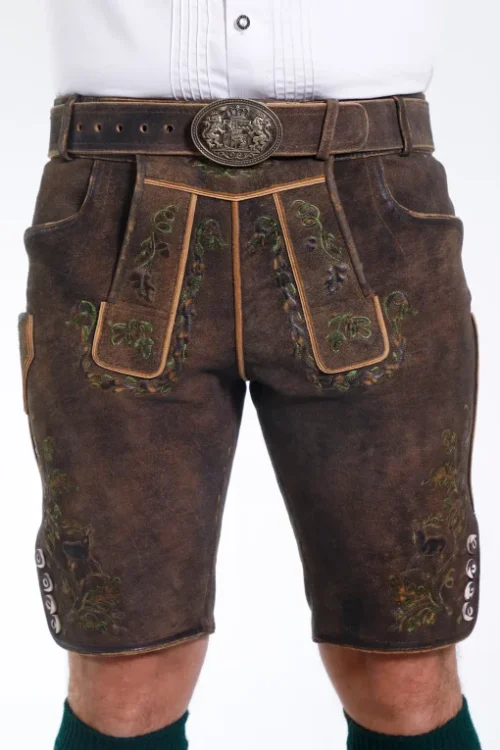 Ash brown lederhosen shorts for men