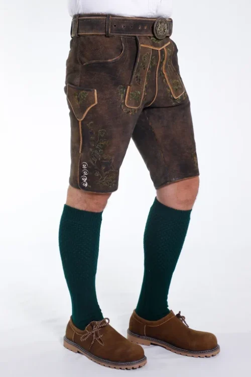 Ash brown lederhosen shorts for men
