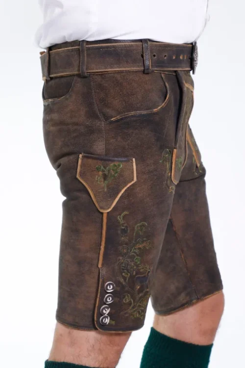 Ash brown lederhosen shorts for men
