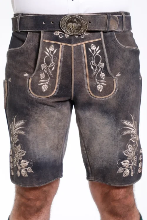 Premium German Lederhosen Men Black Rust - Image 2