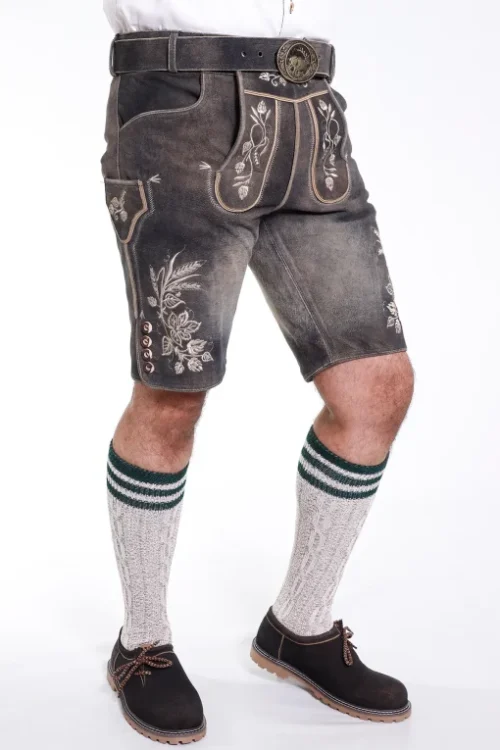 Premium German Lederhosen Men Black Rust - Image 3