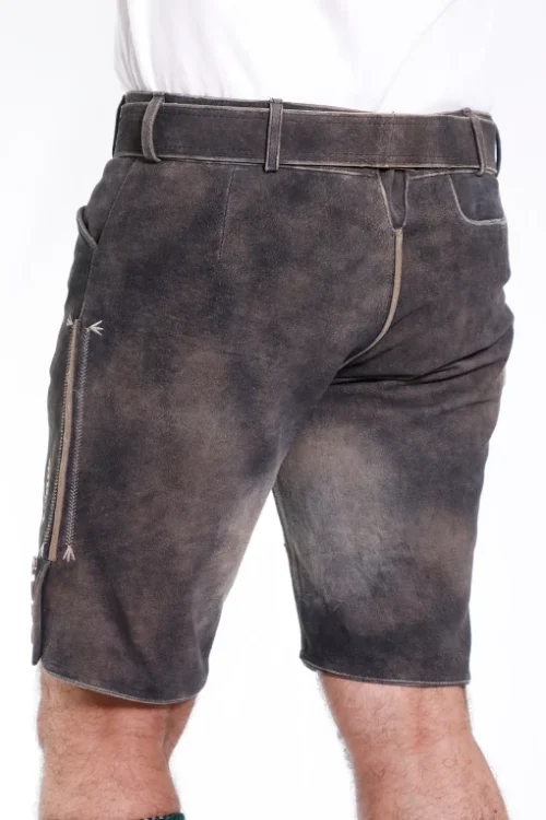 Premium black rust lederhosen for men