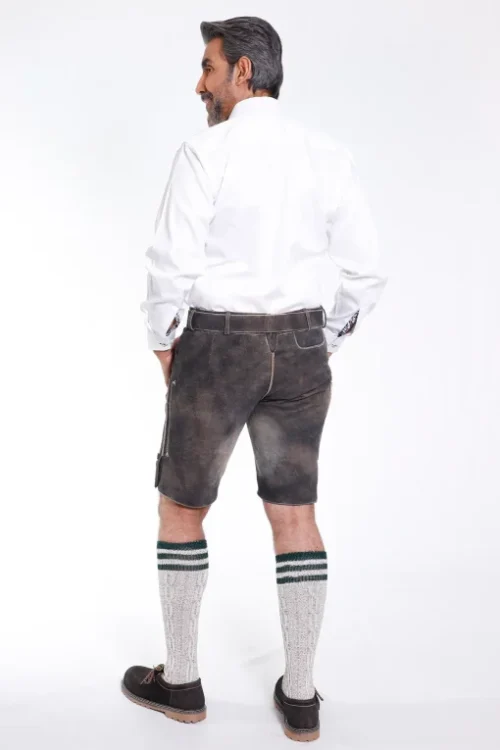 Premium black rust lederhosen for men