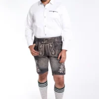 Premium German Lederhosen Men Black Rust