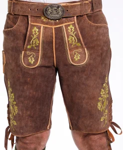 Vibrant Brown Men’s Lederhosen Outfit - Image 2
