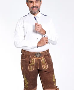 Vibrant Brown Men’s Lederhosen Outfit - Image 4