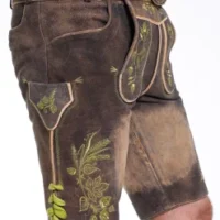 Raw brown traditional lederhosen for men