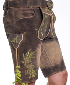 Raw brown traditional lederhosen for men