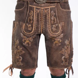 Premium raw brown lederhosen outfit for men