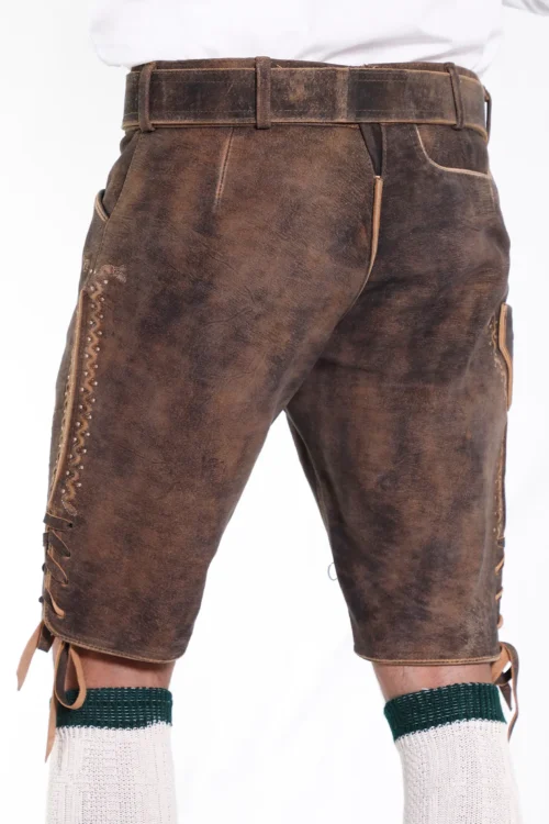 Premium raw brown lederhosen outfit for men