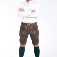 Premium German Lederhosen Shorts Ash Brown
