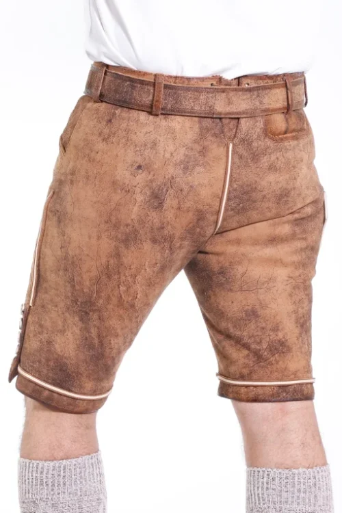 Premium buff brown lederhosen for men