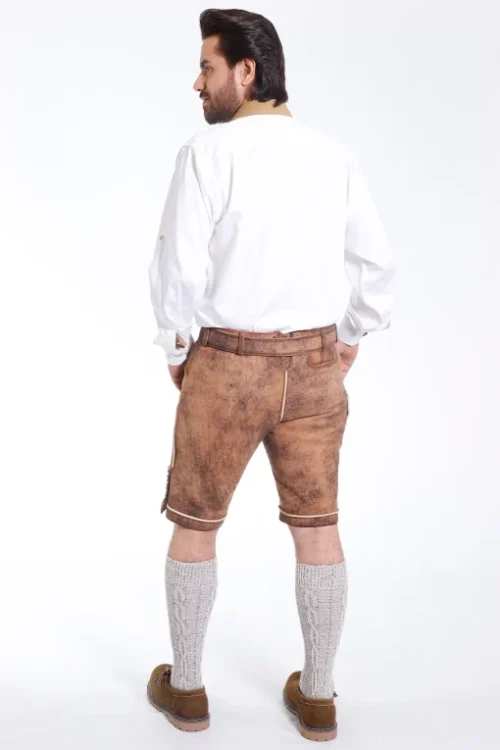 Premium buff brown lederhosen for men