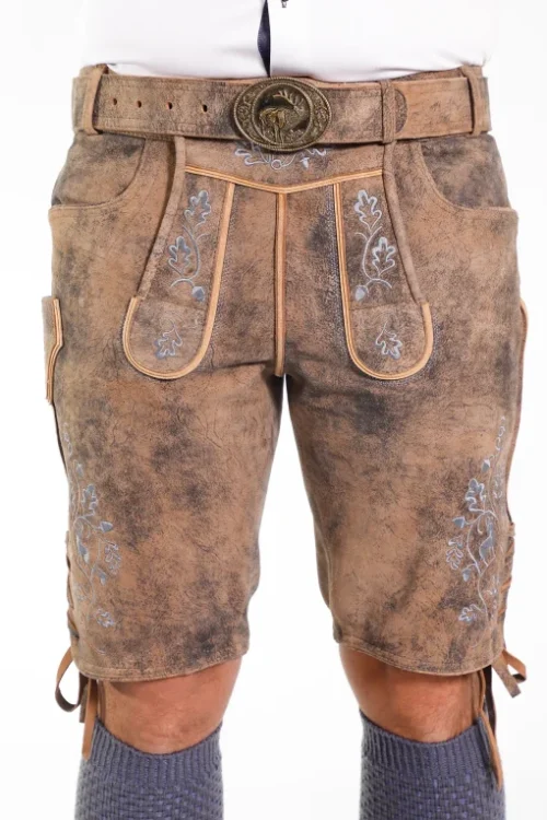 Premium rustic brown Oktoberfest lederhosen