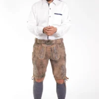 Premium rustic brown Oktoberfest lederhosen