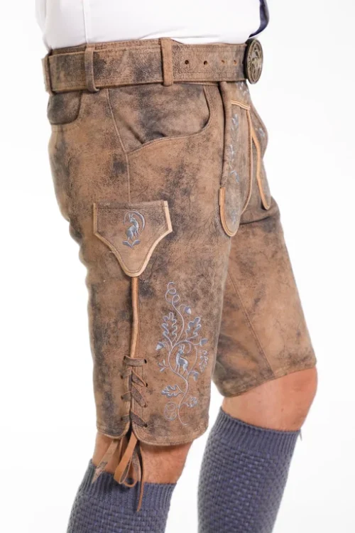 Premium rustic brown Oktoberfest lederhosen