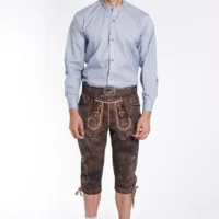 Authentic dark chocolaty brown German Bundhosen for men