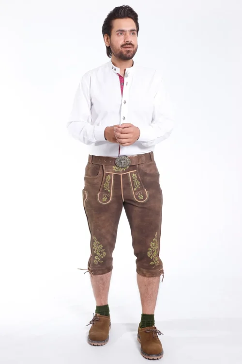 Classic Bavarian Bundhosen in vanilla desert hues for men