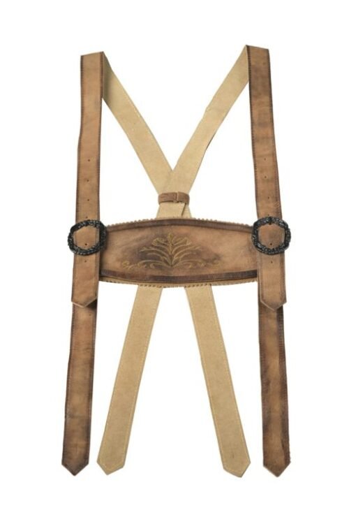 Lederhosen brown belt braces for men