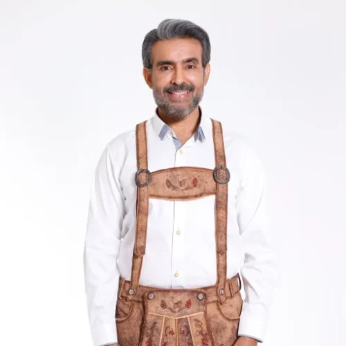 Lederhosen Men Suspenders Vintage Brown - Image 3