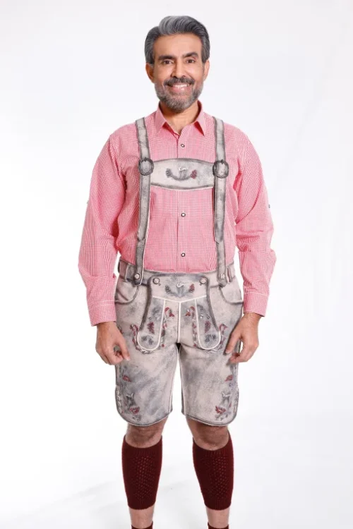 Lederhosen men suspenders vintage grey for men