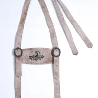Oktoberfest Lederhosen suspenders in pearly white for men