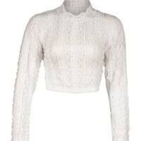White Dirndl blouse with a flirty, elegant design